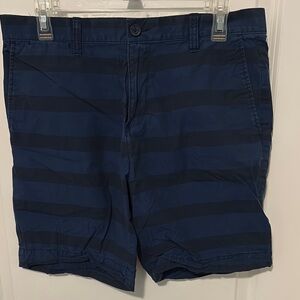 Tommy Hilfiger Blue Flat Front Striped Shorts